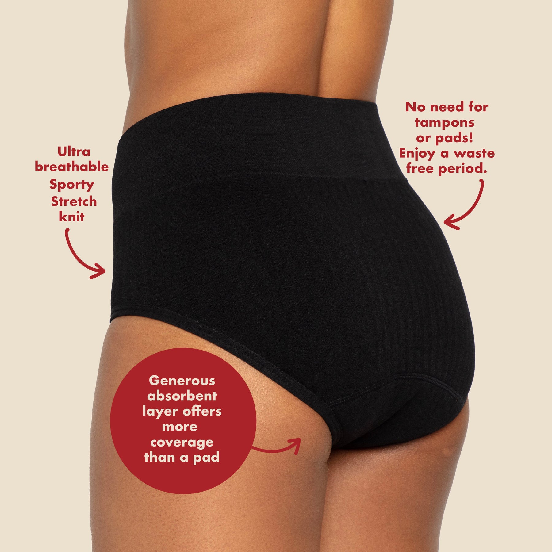 Bambody Absorbent Hipster: Sporty Period Panties | Protective Active Wear  Underwear
