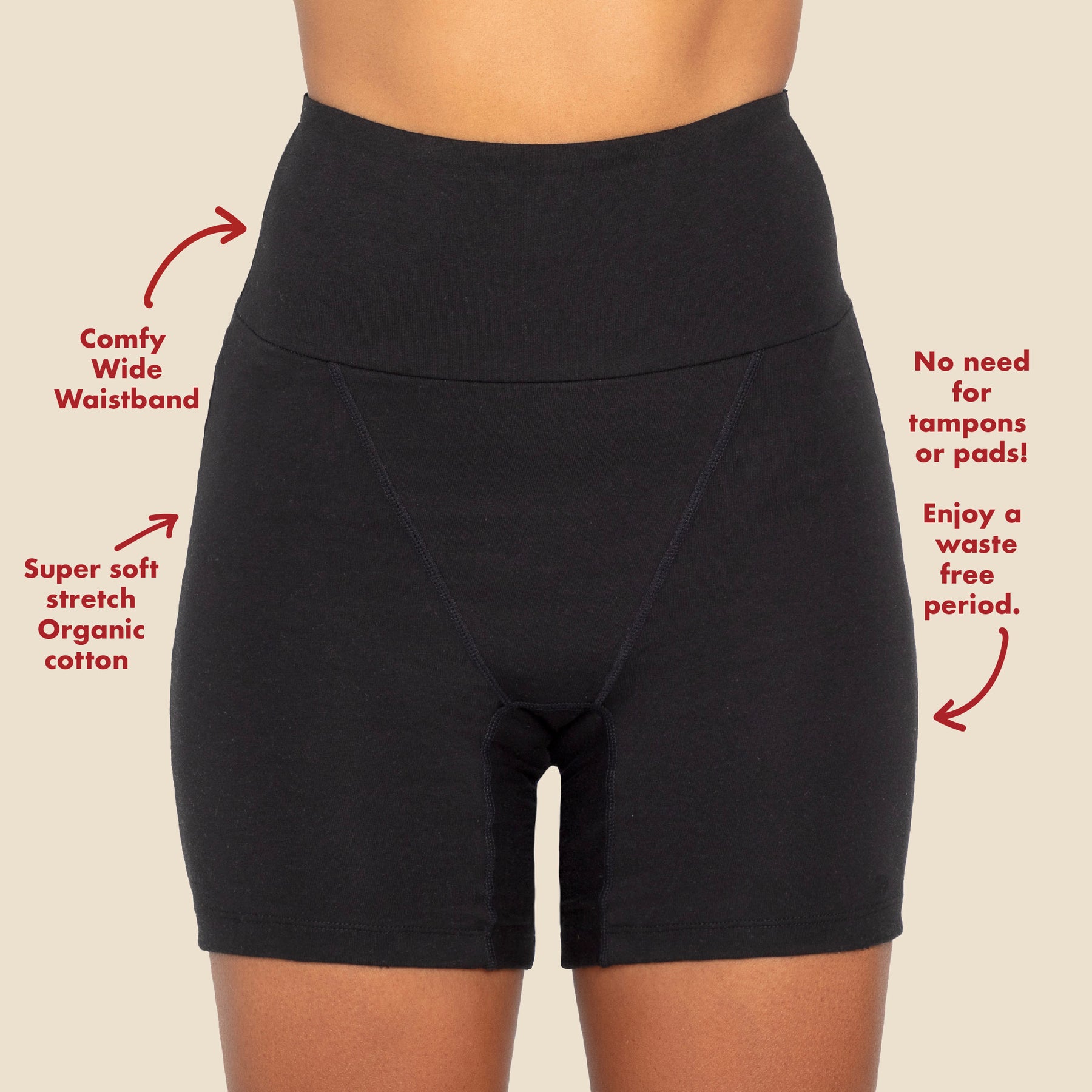 Period Shorts - Comfy Organic Cotton Period Boxers - Overnight